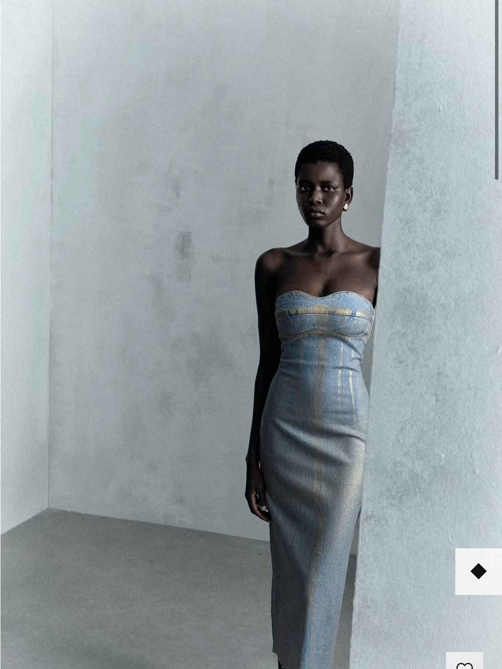 Mango Strapless Denim Foil Dress - Sold Out on Mango - New With Tags